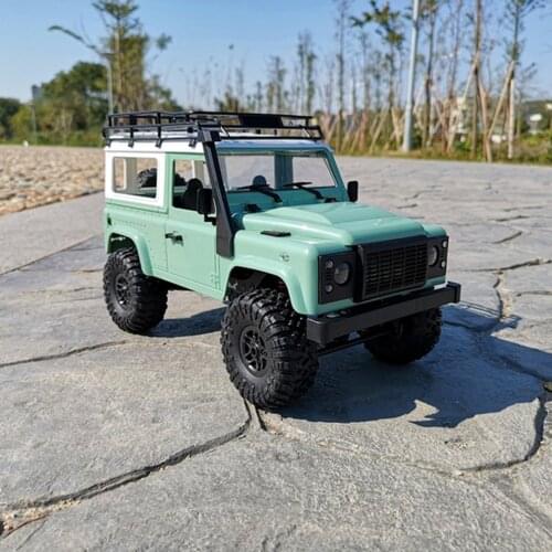 MN90 1/12 2.4G 4WD RC Car w/ Front LED Light 2 Body Shell Roof Rack Crawler Off-Road Truck RTR Toy Christmas Kids Gifts 2021 New