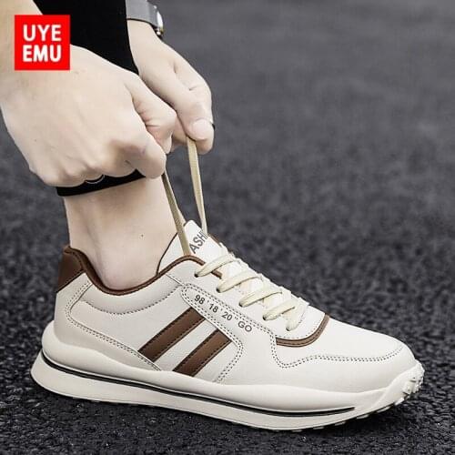 UYEEMU Mens Low-Top Sneakers 2021 New Summer British Style Casual Leather All-Match Adolescent Sports Running Shoes Size 39-44