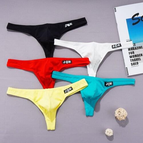 Mens Underwear Mens Sexy Thongs Men Underwear Men T-Tack Thong G String Homme Mens Briefs Male Bikini U Pouch Elastic Panties
