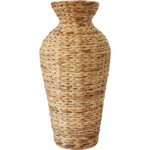 MIDOSHARK Hand-woven water hyacinth grass floor vase