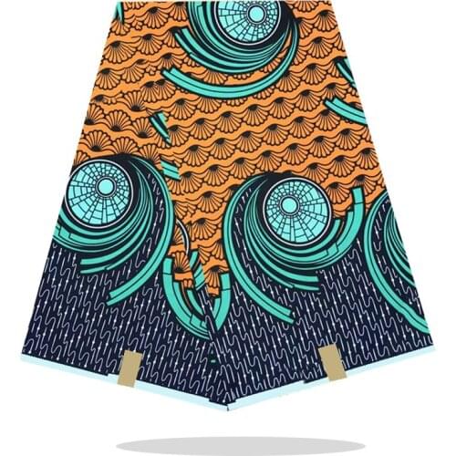 Veritable High Quality African Ankara Wax Prints Fabric 100%Cotton Fabric Real Nigerian Wax Printed Fabrics 6 Yard RV12-76