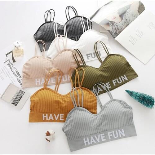 Cotton Solid Sports Bra Women Sports Bra Girl Jogging Gym Underwear Push Up Fitness Running Yoga Sport Tops Sports Bras Women