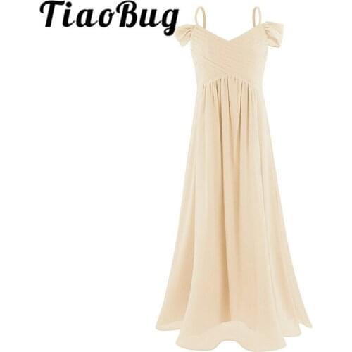 Watermelon Red Apricot Flower Girl Dresses Pageant Gown Chiffon Girls Baby Blue Christmas Party Dress for Wedding Child Clothes