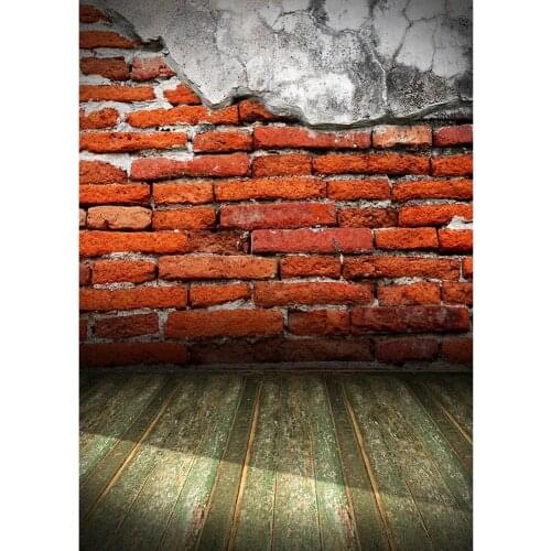 Portrait Medium Photography Backdrops Grunge Brick Wall Wood Floor Custom Fabric Backgrounds Photocall Photo Studio Decor Prop