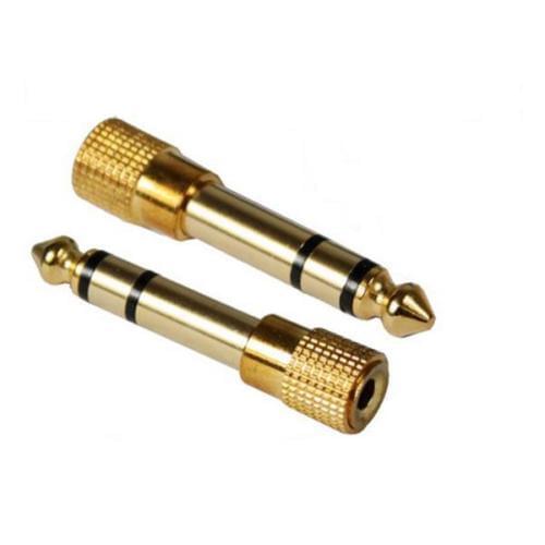 Gold Plated 6.35mm 1/4 Inch Jack Plug to 3.5mm Male Stereo Jack Socket Adapter