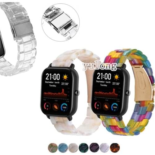 20mm Transparent Resin Strap Band for Huami Amazfit GTS 2 Smart Watch Repleacement Wrist band strap for amazfit Bip U S lite