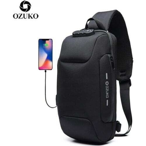 OZUKO 2021 New Multifunction Crossbody Bag for Men Anti-theft Shoulder Messenger Bags Male Waterproof Short Trip Chest Bag Pack