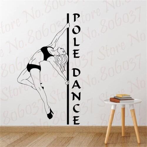 Pole Dance Vinyl Sticker Girl Dancer Wall Decal Sexy Acrobatic Mural Gym Pilates Fans Beauty Athletic Dancing Interior PW508