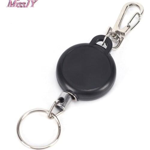 60cm Retractable Keychain Badge Reel Retractable Recoil Ski Pass ID Card Holder Key Ring Key Chain 12*3.5 CM