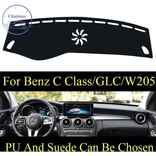 Customize For Mercedes Benz C Class 08-20/GLC/W204 W205 Dashboard Console Cover PU Leather Suede Protector Sunshield Pad