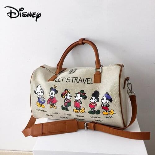 Disney Mickey Mouse Women Shoulder Messenger Bag Lady Minnie Handbag Travel Bag High Capacity For Women Shopping Use Tote Bag