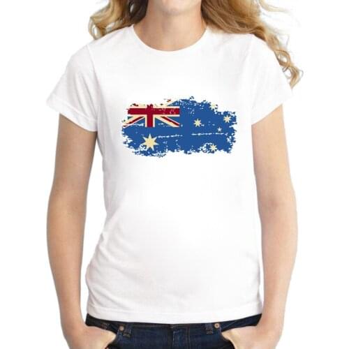 BLWHSA New Summer Australia National Flag Women T shirts 100% cotton Australia Rio Fans Cheer Fashion Tops Tees For Women