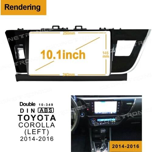 1/2Din Car DVD Frame Audio Fitting Adaptor Dash Trim Kits Facia Panel 10.1" For Toyota Corolla Altis Left 2014-2016 Radio Player