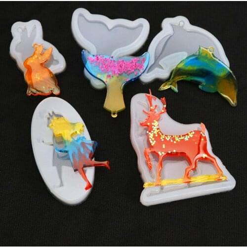 1Pcs Animal Deer Crystal Silicone Molds Mixed Style Epoxy Resin Molds For DIY Jewelry Making Findings Supplies Kits