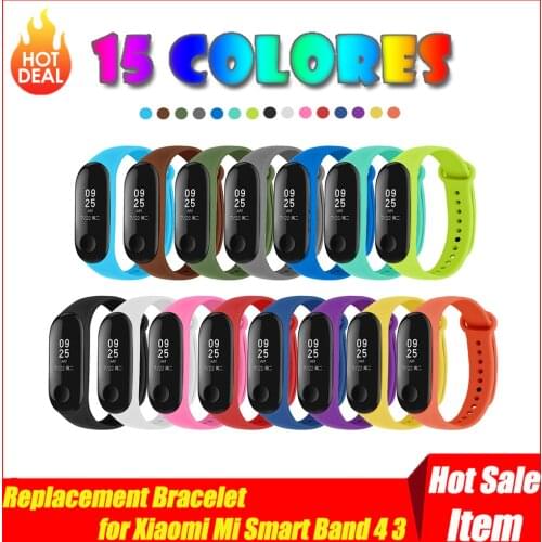 8/10/12/14/15pcs Silicone Strap Replace for Mi Band 4 Strap Smart Watchband Belt for Mi Band4 Bracelet Universal for Miband 4 3