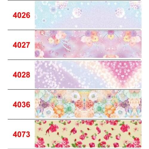 16mm-75mm Retro Flower Series Printed Grosgrain/Foe Ribbon Colorful Flora DIY Wedding Party Hair Bowknots 50yards/roll