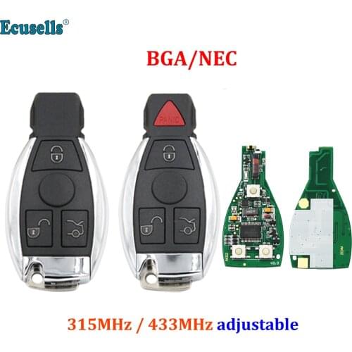 3/4 Buttons Smart Remote Key BGA NEC 315/433MHz for Mercedes Benz A B C E S Class W203 W204 W205 W210 W211 W212 W221 W222