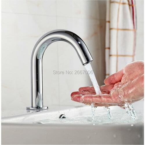 Free Shipping 7" Height Bathroom Basin Automatic Hands Touchless Sensor Faucet for Hospital/Hotel/Home water saving Tap ZR8820