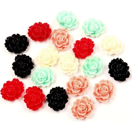 50Pcs Mixed Multicolor Resin Flower Decoration Crafts Beads Flatback Cabochon Scrapbook DIY Embellishments Accessories Buttons