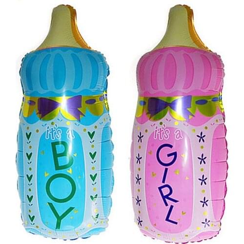 80x44cm Its a boy/girl Milk Bottle Shape Foil Balloons for 100 days old boys and girls Birthday Party Celebration Decoration