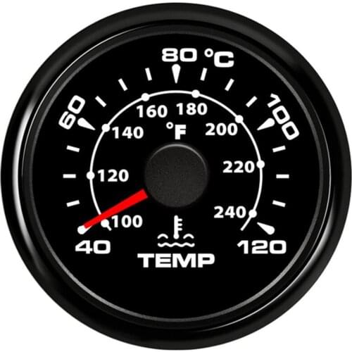 1pc New Type 52mm Water Temp Gauges 40~120℃ Pointer Water Temperature Meters 100-240 Fahrenheit Device 8 Kinds Backlight Color