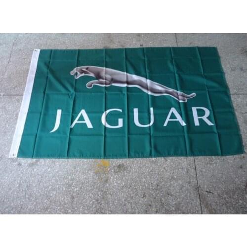 For jaguar flag , can custom print file,90X150CM size,100% polyster,jaguar banner