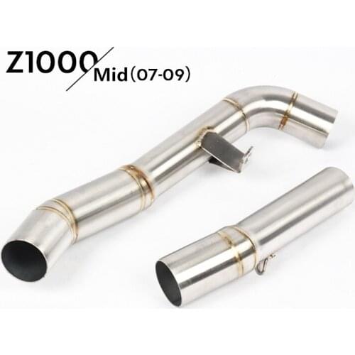 For Z1000 Motorcycle Full Exhaust Middle Pipe Connection Link Pipe Round 51mm Muffler Slip On For Kawasak Z1000 2007 2008 2009