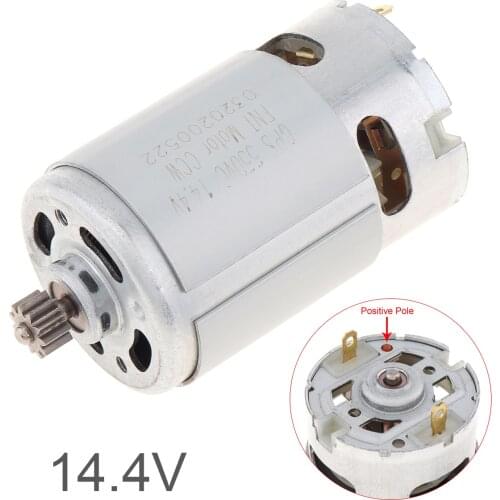 RS550 14.4V 24500 RPM DC Motor with Two-speed 11 Teeth and High Torque Gears Box for Cordless Charge Drill Screwdriver