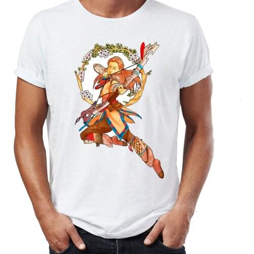 Summer Mens T-shirt Horizon Zero Dawn Artsy Awesome Artwork Printed Tshirt Cool Anime Youth Tees Tops Harajuku Streetwear