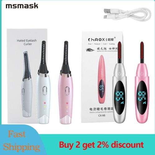 Mini USB Charging Electric Three-Speed Hot Eyelash Curler Beauty Makeup Tool Ironing Heating Comb Lady Gift Eyelash Curler