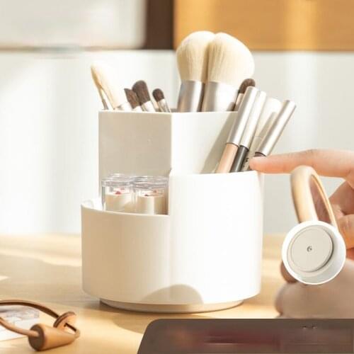 Multifunctional 3 Grid 360 Degree Rotating Pen Holder Desktop Organizer Large Capacity Pencil Box School Stationery Desk Storage