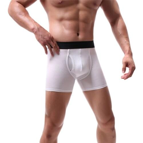 Men Underwear Long Boxers Low Waist Cotton Men Boxer Shorts Underpants Sexy Cueca Boxer Mens Underwear Breathable Male Panties
