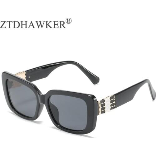 2021 New Large Frame Trend Versatile Fashion Sunglasses Womens Personality Leg Metal Sexy Temperament Glasses UV400