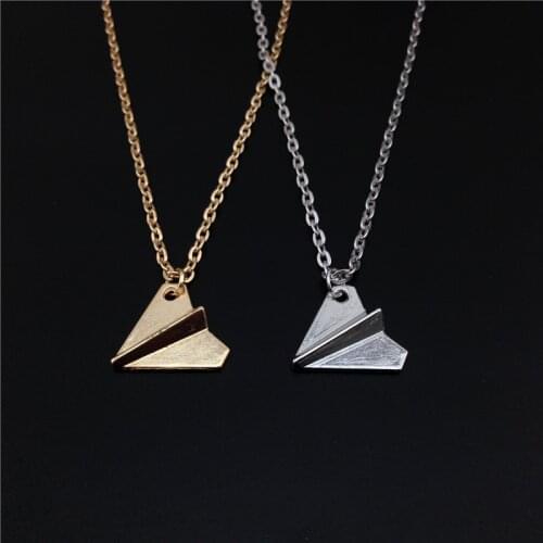 2016 New Arrival One Direction Silver Paper Plane Pendant Necklace for Men