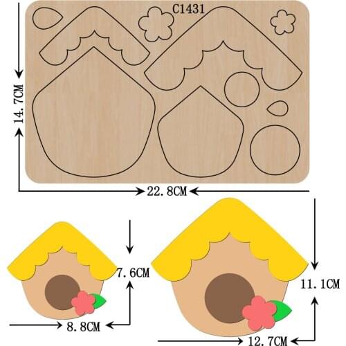 New Flower, house Wooden die Scrapbooking C-1431 Cutting Dies Multiple sizes