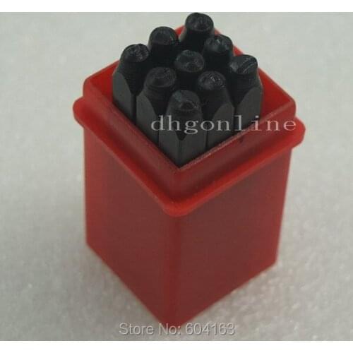 One Set Number Die Punch 6mm Letter Steel Stamp in Case Jewelers 0.23"