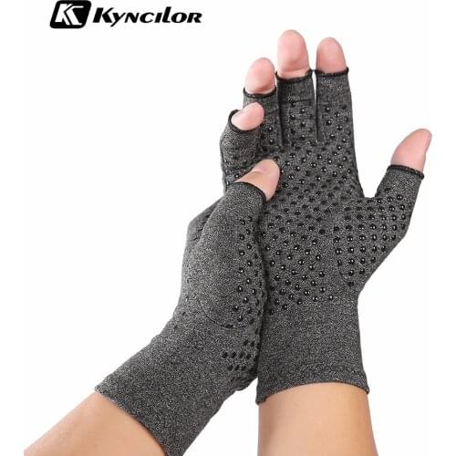 Arhtitis Gloves Men Women Therapy Compression Gloves Hand Arthritis Joint Pain Relief Health Care Half-finger Silicone Gloves