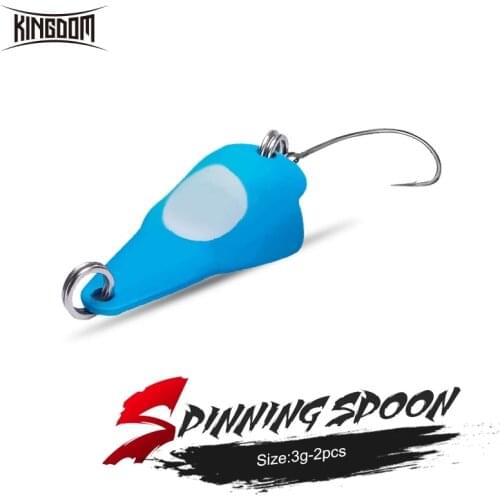 Kingdom Fishing Lures Metal Spinner Spoon Single Hook Sequins Hard Bait 3g Artificial Wobblers Bass Pesca Baits Fishing Tackles