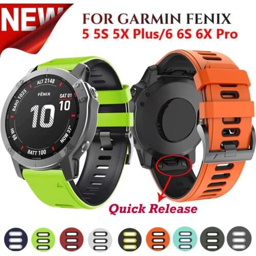 22 26mm Watchband Strap for Garmin Fenix 6 6X Pro 5X 5S Plus 3HR Watch Quick Release Silicone Band Strap For Forerunner 935 945