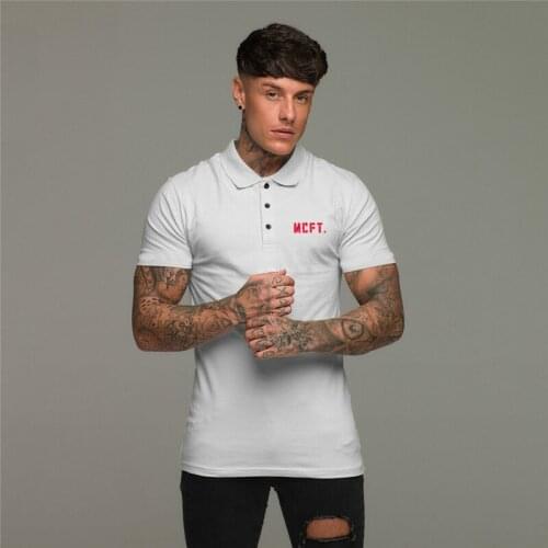 Brand Cotton Mens Short Sleeve Polo Shirts Bodybuilding Casual New Clothing Trend Sport Polo Shirts Fitness Fashion Polo Shirt