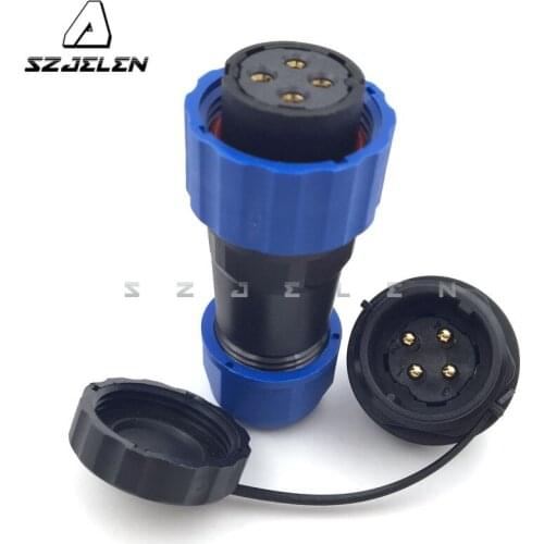 SD20TP-ZM ,waterproof 4 pin Male female connectors , industrial automation power connectors, IP68 waterproof 4 pin connector