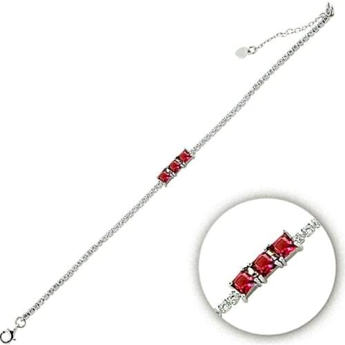 Silverlina Silver Zircon Stone Bracelet