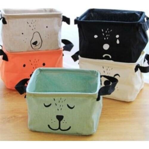 Folding Laundry Basket With Lid Toy Storage Baskets Bin For Kids Dog Toys Clothes Organizer Cute Animal Storage Baskets