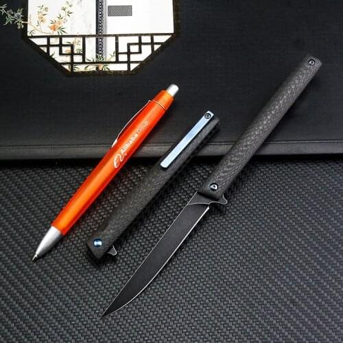 High Quality M390 Steel Carbon Fiber Handle Folding Knife Outdoor Camping Hunting Pocket Kitchen Fruit Knives Practical EDC tool