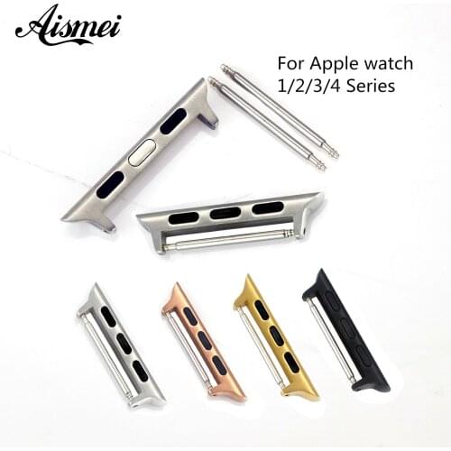 42mm 38mm 40mm 44mm Connector Adpater For Apple Watch band iwatch series 4 3 2 1 Stainless Steel clasp watchband accessories