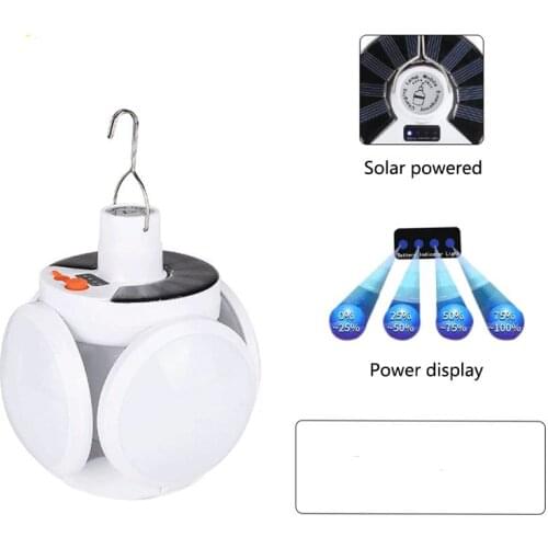 LED Bulb Solar Light Outdoor Waterproof Emergency Solar / USB Cable Rechargeable Bulb Light Camping Garden Lighting