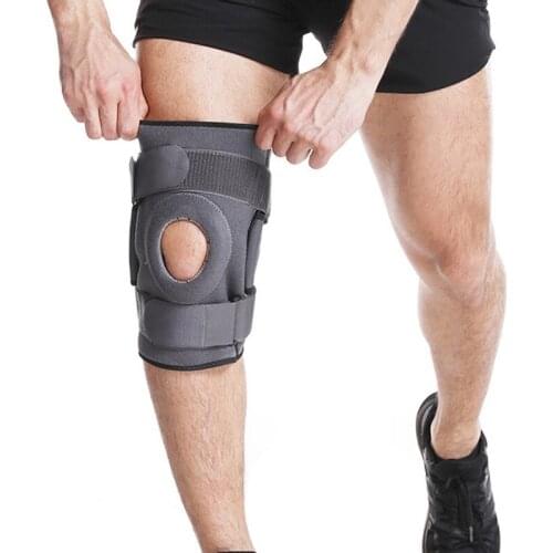 Unisex Hinged Knee Brace - Adjustable Strap Open Patella Support Wrap Compression For Torn Meniscus Ligament And Tendonitis