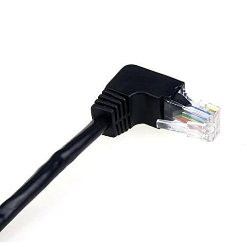 Down Angled 90 Degree 8P8C FTP STP UTP Cat 5e Male to Female Lan Ethernet Network Extension Cable 50cm