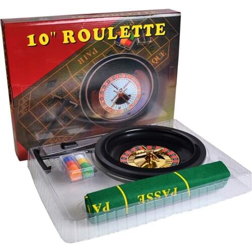 10 inch Roulette Game Set with Table Cloth Poker Chips for Bar Party Borad Game Q1JE