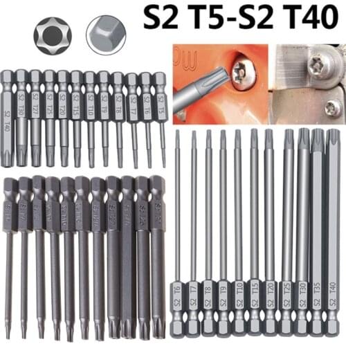 11/12pcs Tamper Proof Security Drill Bit Set Torx Screwdriver Flat Head 1/4" Hex Bits Driver